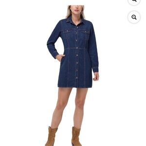 Frye Dark Blue Denim Shirt Dress - XS - NWOT